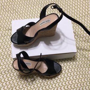 Black Cork wedges platform Steve Madden